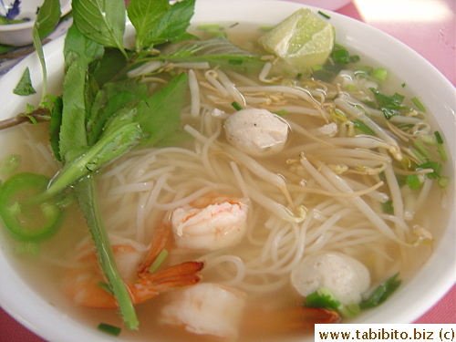 My pho with toppings. The broth's very fragrant and flavorful