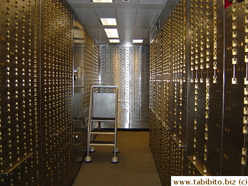 Walls of safety deposit boxes. I don't think you're supposed to take pictures in there