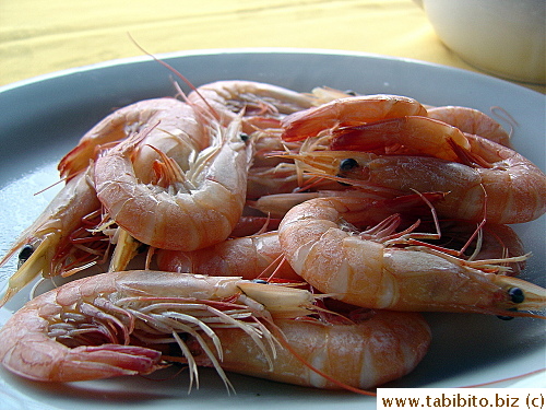 Poached prawns. Very sweet and firm meat