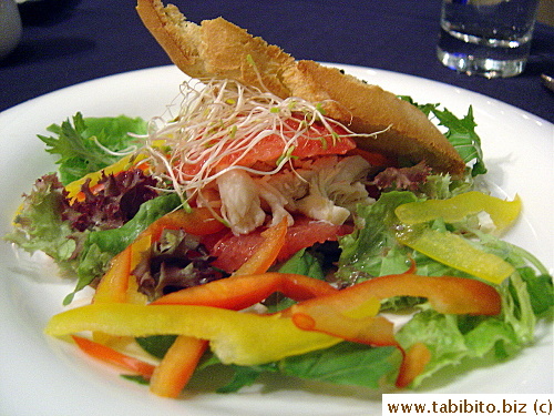 KL had some kind of crabmeat and greens salad