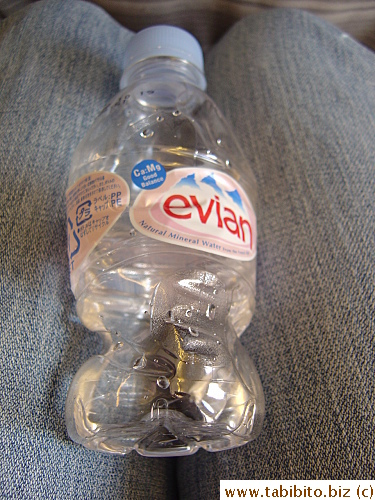 Bottled water gets squooshed on the plane after a few hours