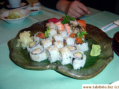 Plate-o-sushi from the first Japanese restaurant