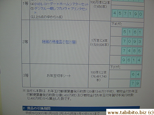 The winning numbers are posted on the post office's website