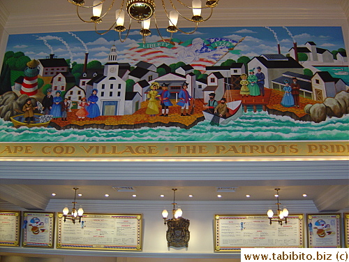 The mural above the food counter