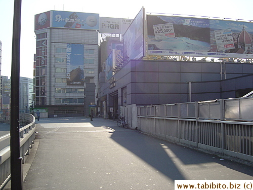 Empty street outside JR Shinjuku New South Exit