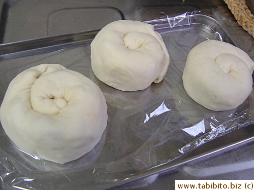Three rolls resting for 30 minutes