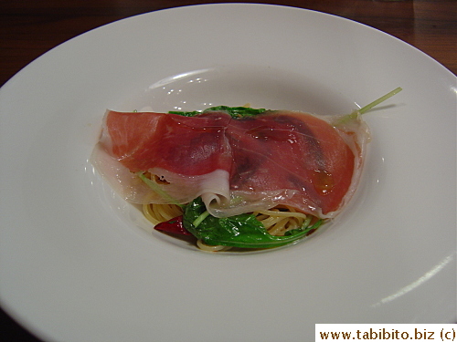 Proscuitto and arugula/rocket pasta