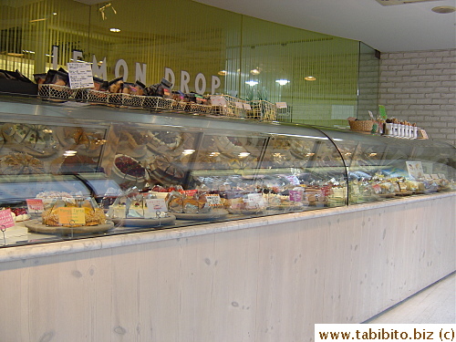 Lots of cakes to choose from inside the shop