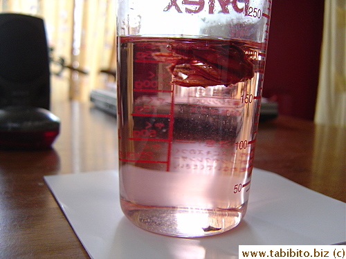 Made another cup using just two sepals which still turned the water this pink after just half a minute