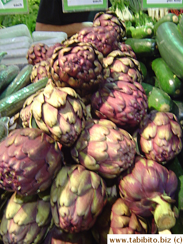 Purple artichokes