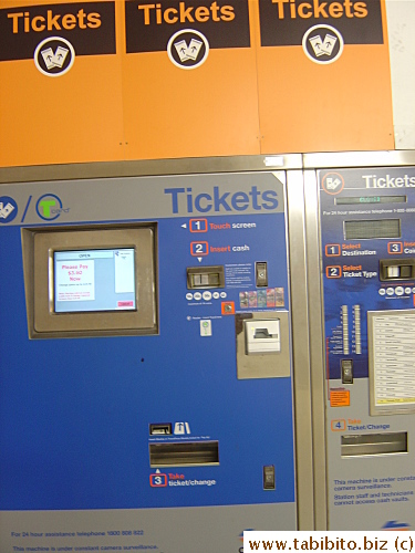You can get tickets from the machines