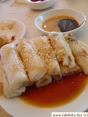 Panfried rice rolls, delish!