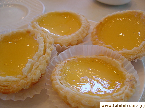 The best egg tarts out of the four yum cha place