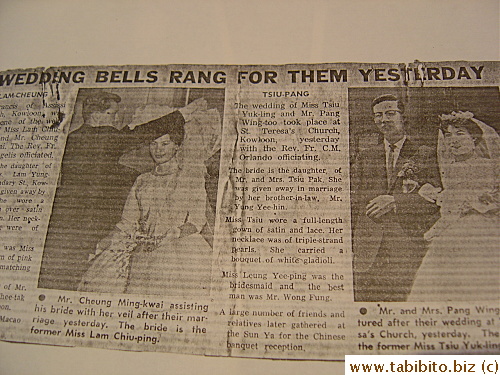 Parents' wedding was featured in the newspaper, wow