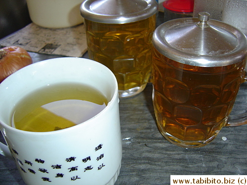 Dad steeps a lot of tea in advance and drinks it throughout the day