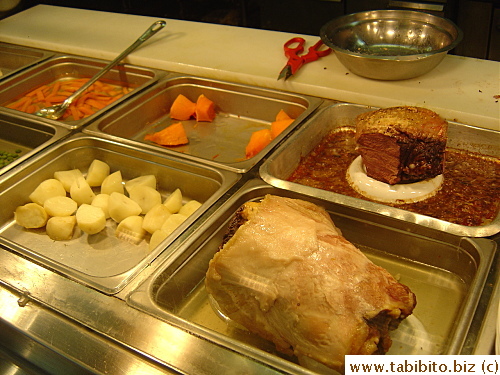 Limited hot food at the counter