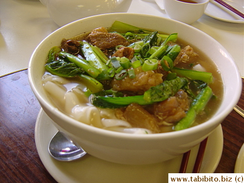 Beef soup noodles.  Noodles nice, beef not so nice