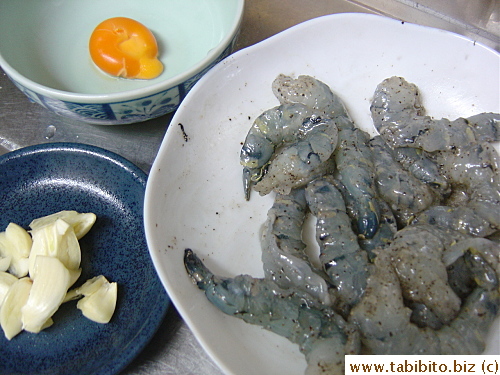 That night I made salted yolk with prawns