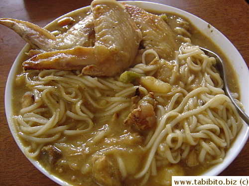 My lunch: curry udon with grilled wings