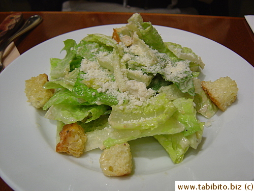 Caesar salad comes with the steak 