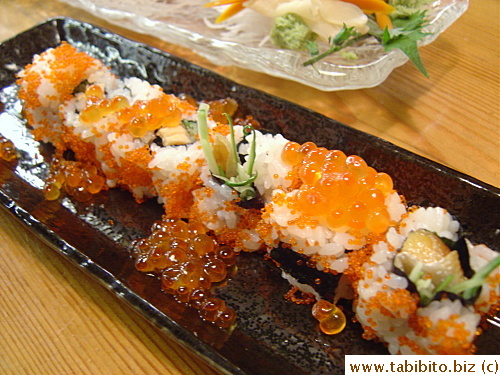 Fish egg sushi...