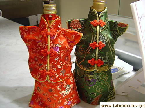Dressed bottles at the cashier