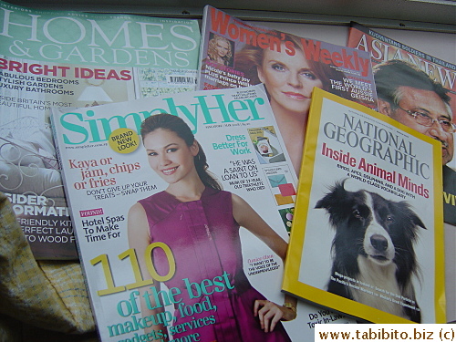 Serlina took these magazines from the plane for me! A Women's Weekly alone costs $24 here!!