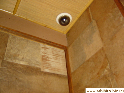 A camera monitors the action in the room, no hanky panky please