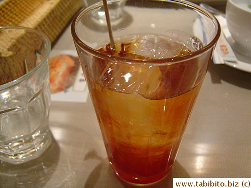My drink was Russian iced tea with honey and strawberry jam in the bottom, a bit too sweet for my taste