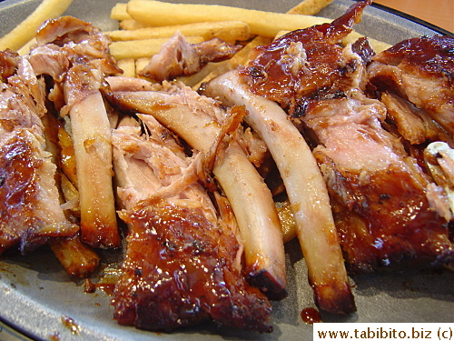 The only good thing about the ribs was their ease of eating. A mere poke with the fork could easily shave meat off the bones