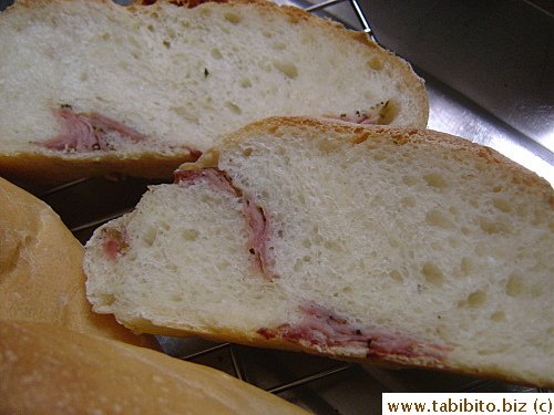 Crunchy crust and very soft innards, yum!