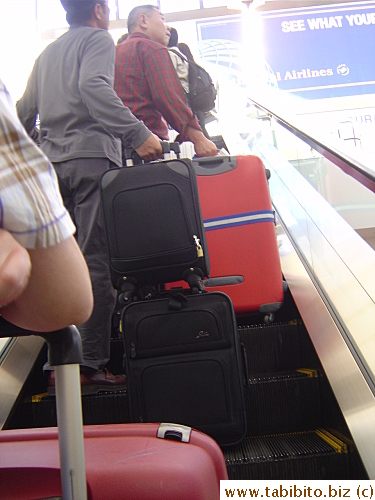 We followed her out the airport