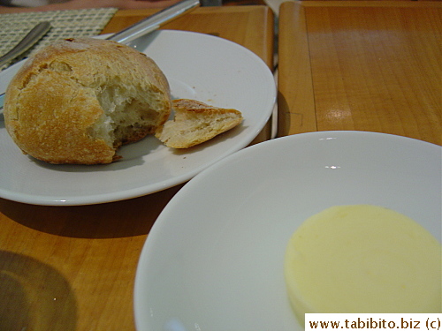 Bread and butter (slightly tangy like a sourdough with very thick crispy skin)