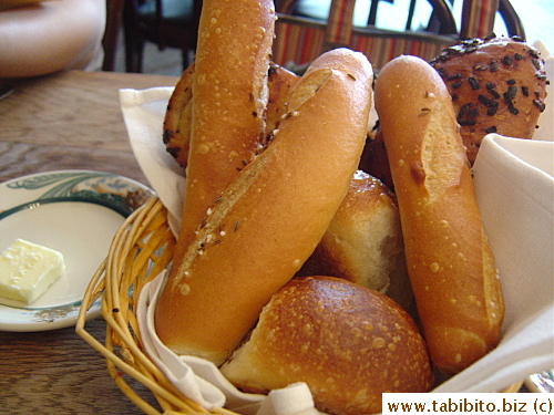 Bread basket (the bread's all very salty, I didn't like it)