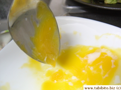 Some solid bits of yolks can be found