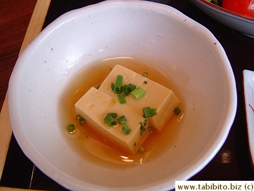 Warm tofu in dashi broth
