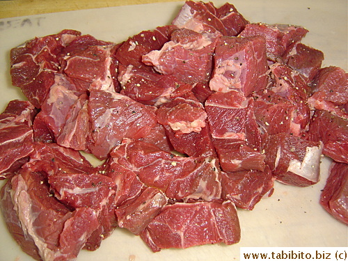 Cut the meat into chunks