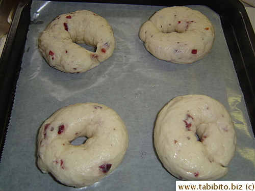Just before baking
