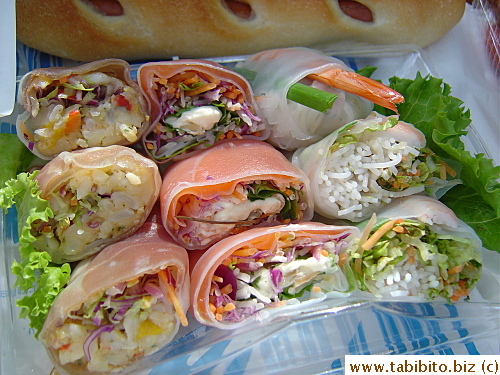 Vietnamese summer rolls (I didn't like the smoked salmon and cream cheese one in the middle, the other two were so-so)