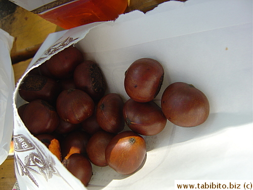 Freshly roasted chestnuts