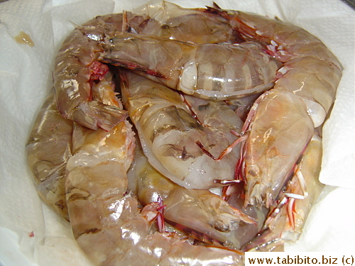 Large soft-shell prawns