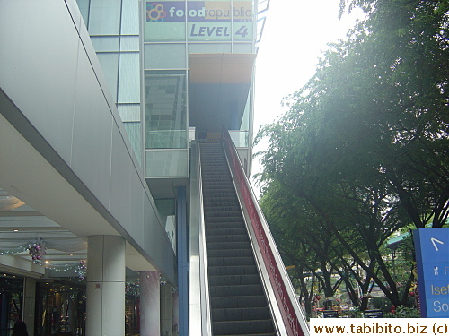 Escalator leads to
