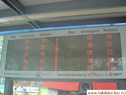 This bus stop tells you how much longer before the bus arrives like in the MRT