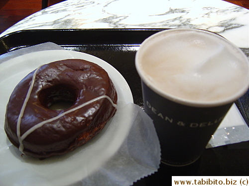 Chocolate donut 380Yen/ US$3.8 and Mocha 420Yen