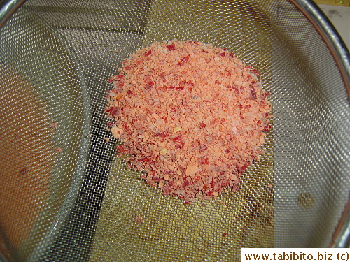 I passed the salt through a sieve to get rid of the seeds and big pieces of chilies.  If you are game, leave them in!