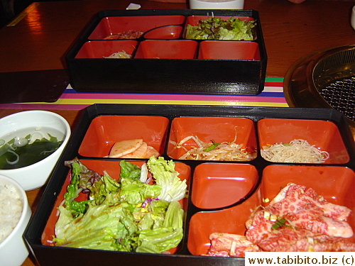 We ordered the same Wagyu Karubi Lunch Set 1150Yen/US$12 at Yansando