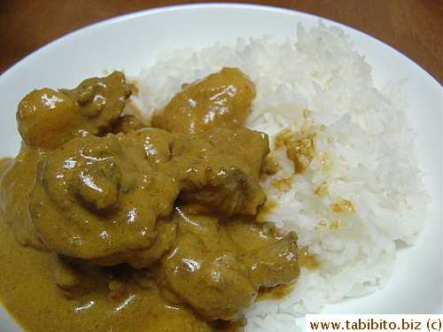 We ate it with Thai rice bought in Singapore too