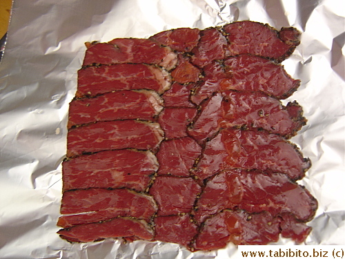 Thinly sliced salami