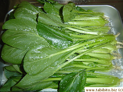 The vegetable is salted throughout