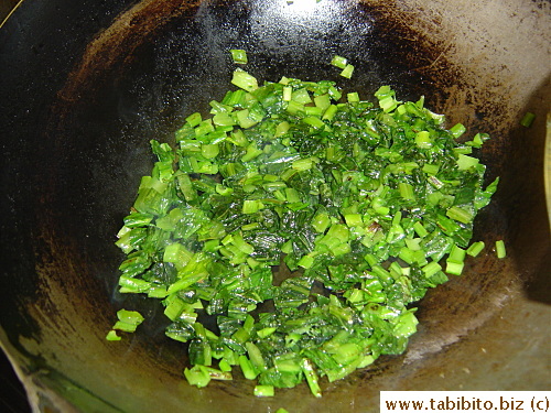 Fry the vegetable in a bit of oil and sugar for a few minutes, remove